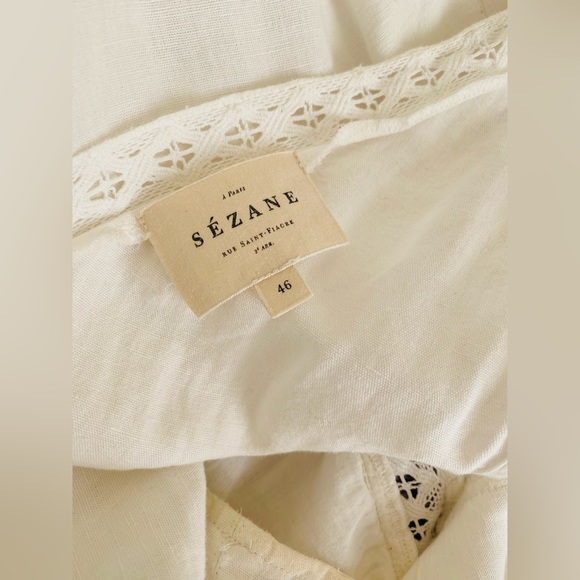 Sezane white midi Zarri dress XL/ 46 - Picture 7 of 10